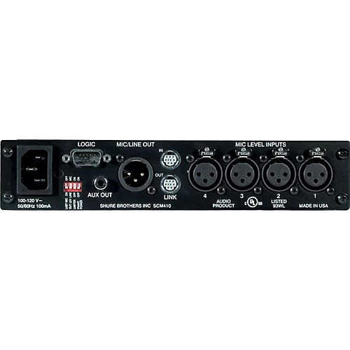 Thumbnail: Shure SCM410 4-Channel Rack-Mountable Automatic Mic Mixer