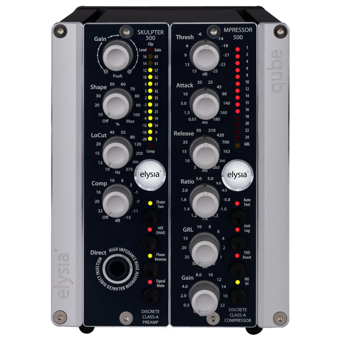 elysia skulpter|mpressor qube 500 Series Channel Strip w/ Desktop 