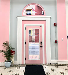 Crumbl Downtown Staunton Hisotric Pink Door