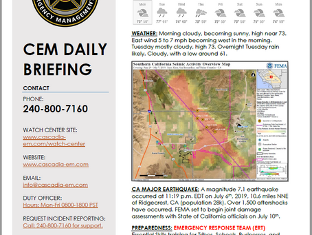 CEM Daily Briefing | 08JUL19