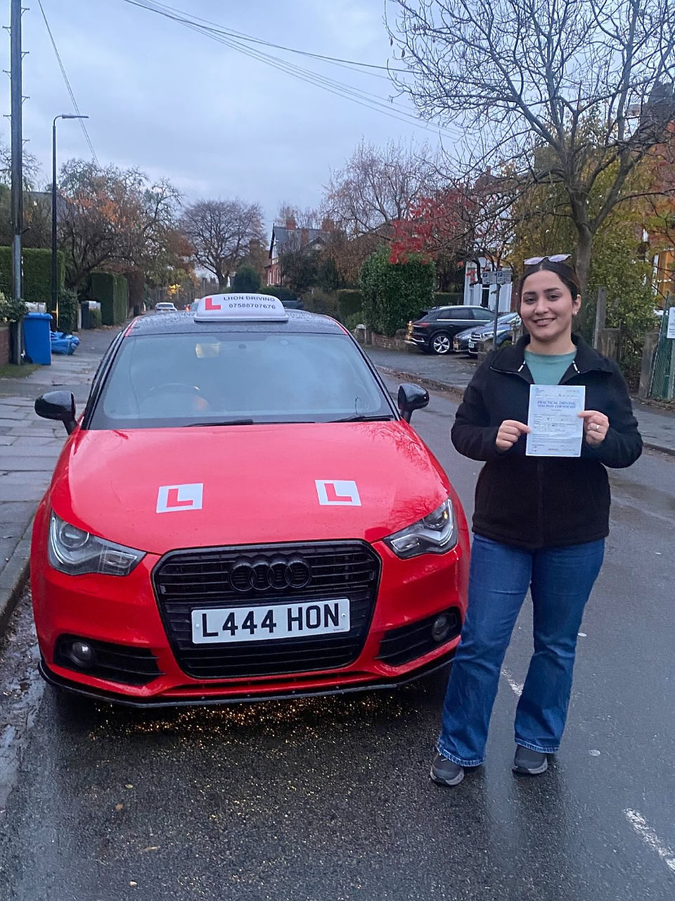 mozhgan passed her driving test on first try