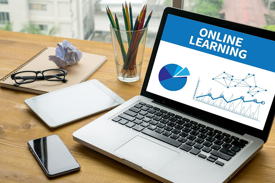 Laptop showing online learning advantages