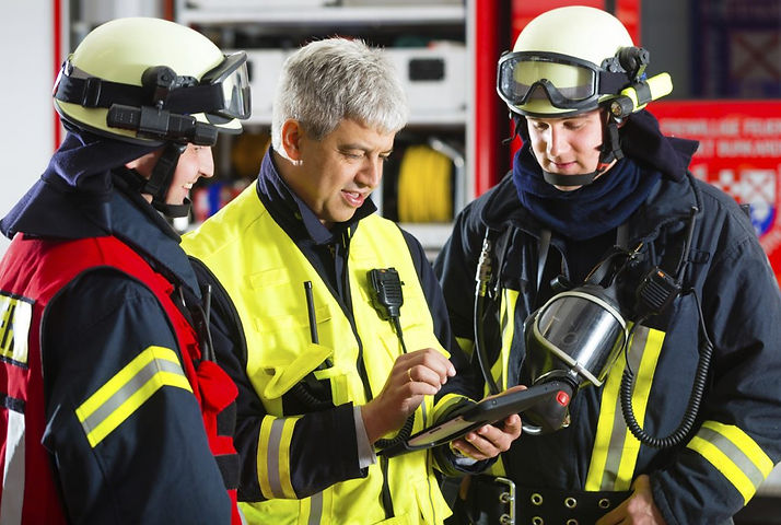 Group of men undertaking fire marshal training