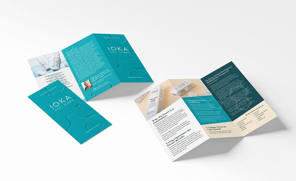 custom designed trifold brochure on a white background