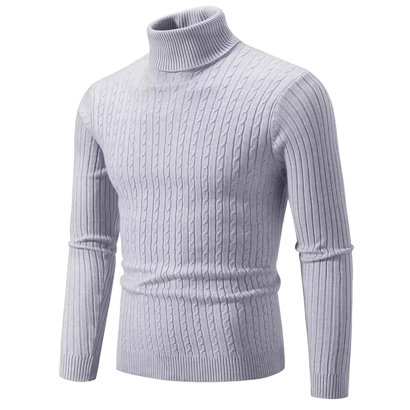 Thumbnail: Men'S High Neck Sweater Pullover Knitted Warm Casual Winter Outdoor Tops