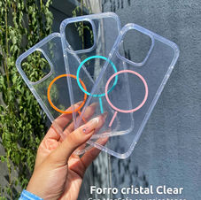 Funda transparente MagSafe iPhone 16 Pro Max con anillo magnético azul