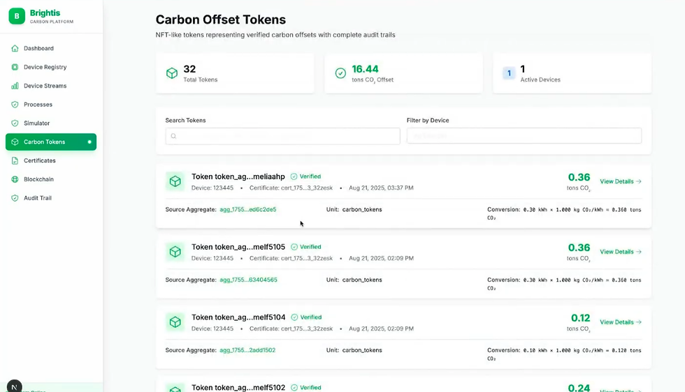 Carbon Offset Tokens