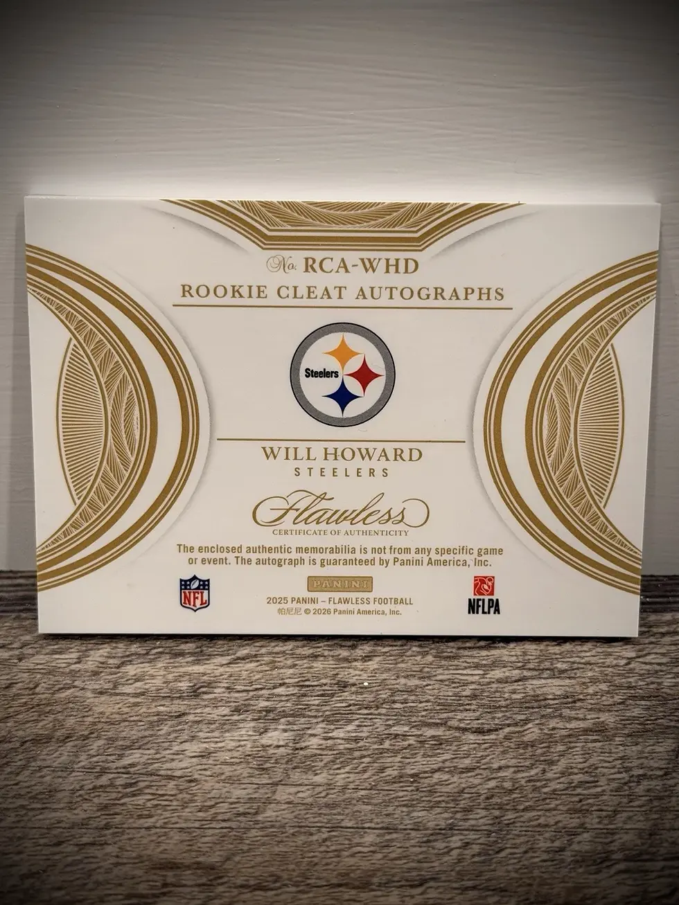 Thumbnail: Panini Flawless Heyward certificate with Steelers logo