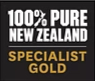 100% Pure New Zealand Specialist Gold certification badge