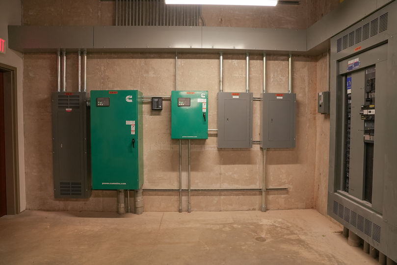 Mechanical equipment room with pumps and systems