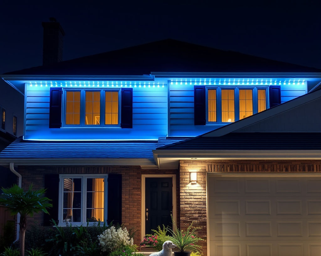 Custom permanent exterior lighting installation