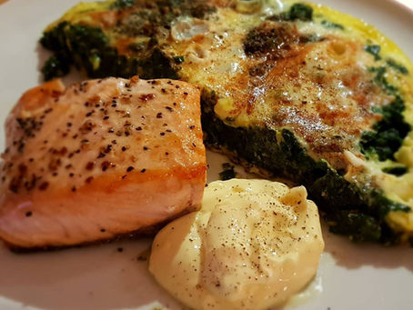 Bílkovo-špenátová omeleta