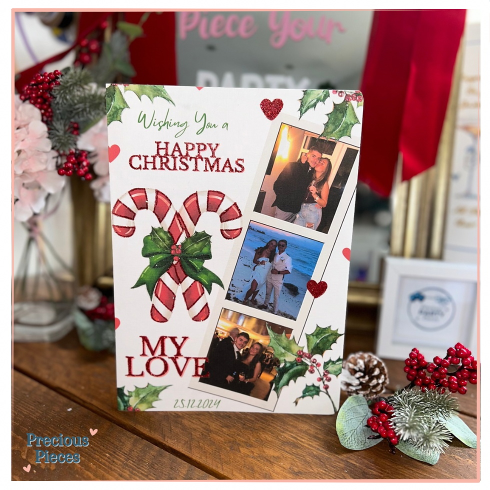 Candy Cane & Mistletoe Photo Card