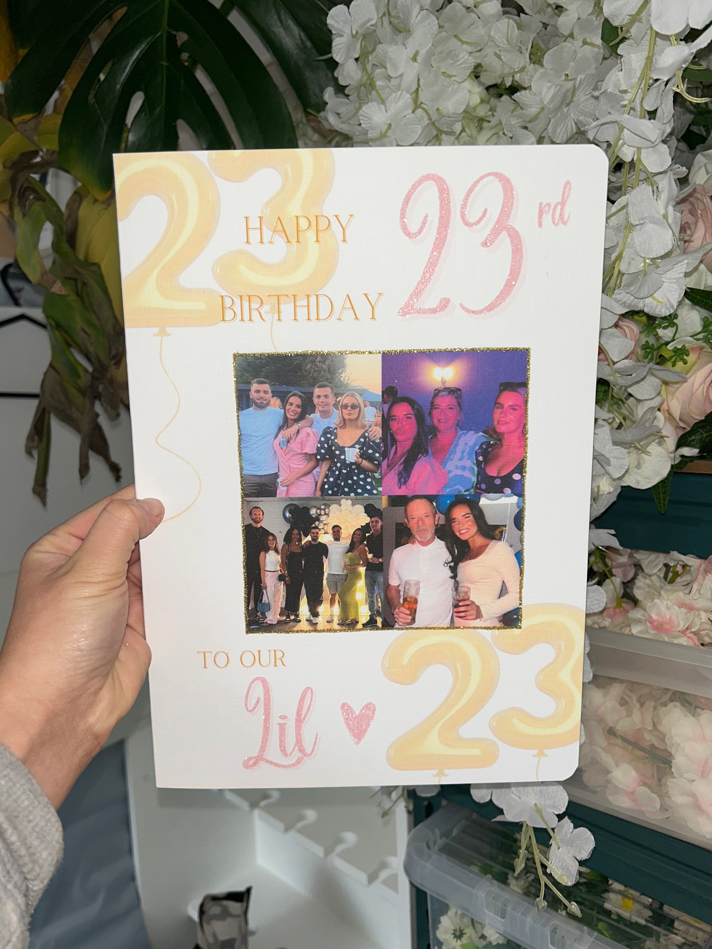 Pink & Gold Collage Card