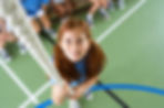 Girl climbing rope