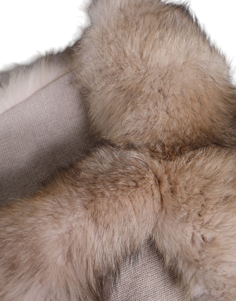 Thumbnail: Dolce & Gabbana Brown Frost Fox Fur Neck Warmer Winter Scarf