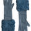 Thumbnail: Dolce & Gabbana Blue Leather Fur Mid Arm Length Gloves