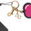 Thumbnail: Dolce & Gabbana Black Fuchsia Heart Leather Gold Metal Keyring Keychain