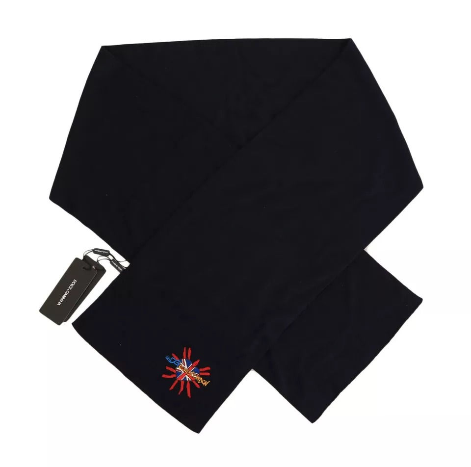 Thumbnail: Dolce & Gabbana Blue Wool #DGLovesLondon Shawl Scarf