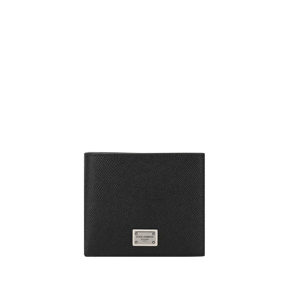 Thumbnail: Dolce & Gabbana Black Calf Leather Bos Taurus Wallet