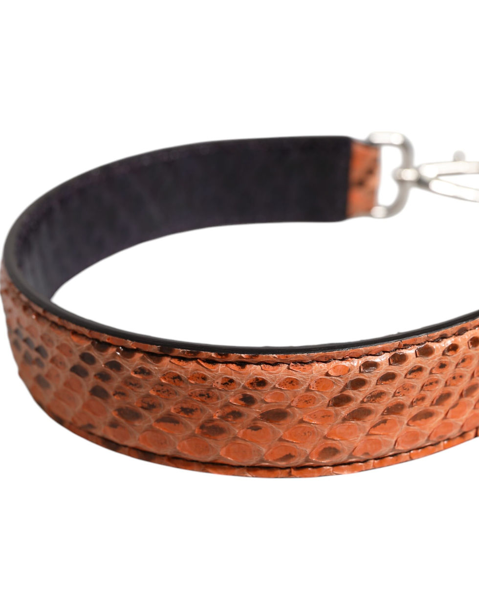 Thumbnail: Dolce & Gabbana Black Beige Exotic Leather Bag Shoulder Strap