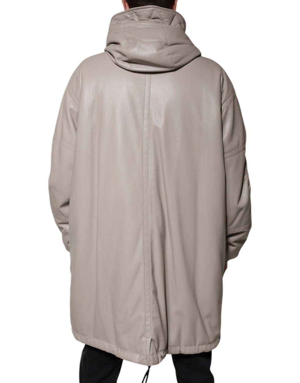 Thumbnail: MSGM Beige Full Zip Hooded Long Sleeves Casual Coat Jacket