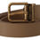 Thumbnail: Dolce & Gabbana Brown Solid Leather Brass Buckle Classic Belt