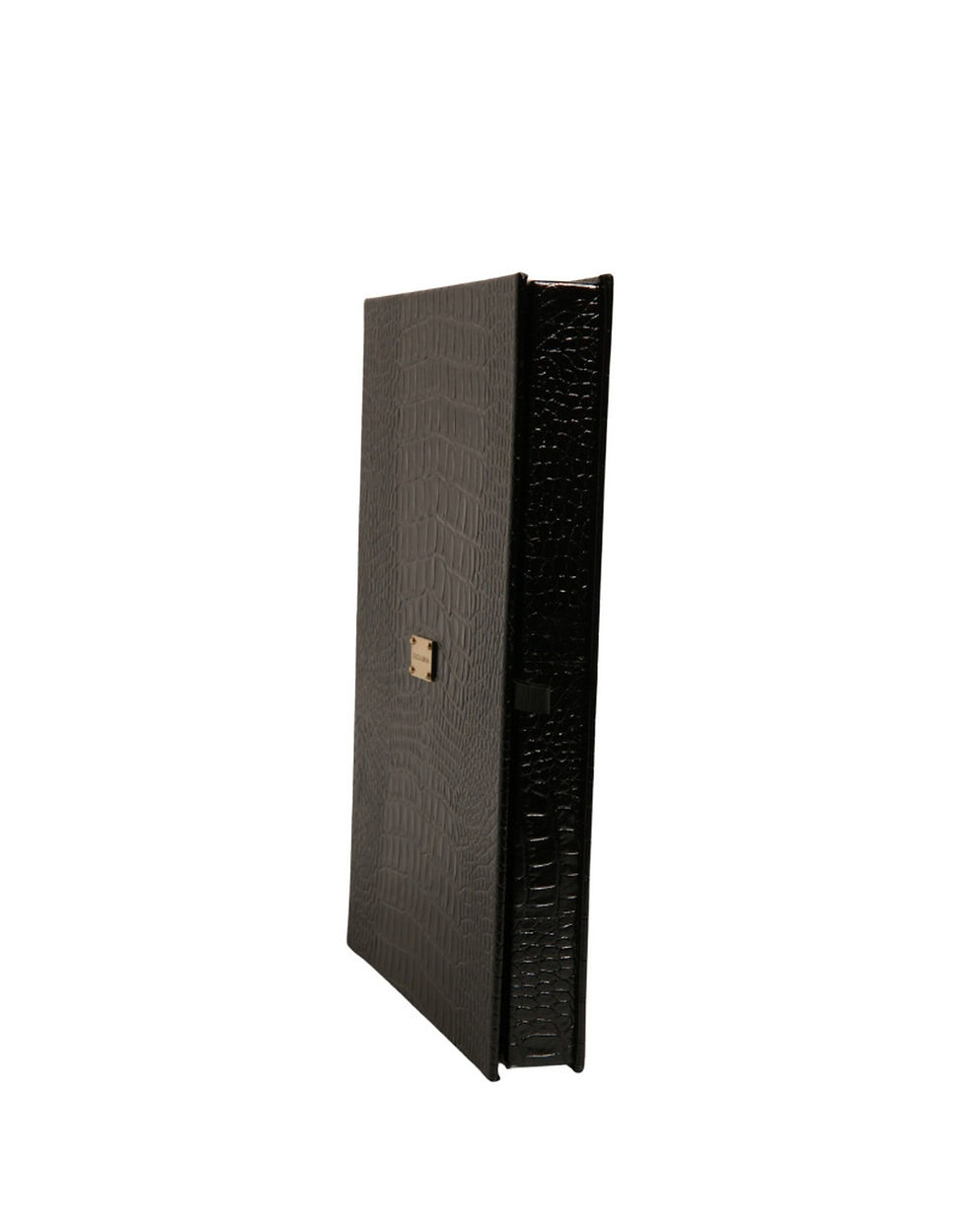 Thumbnail: Dolce & Gabbana Elegant Black Leather Logo Plaque Holder Catalogue Case