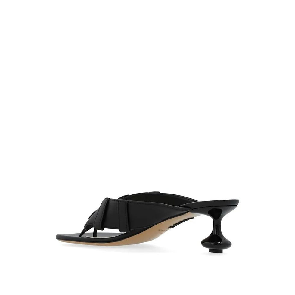 Thumbnail: Loewe Black Lamb Leather Sandals