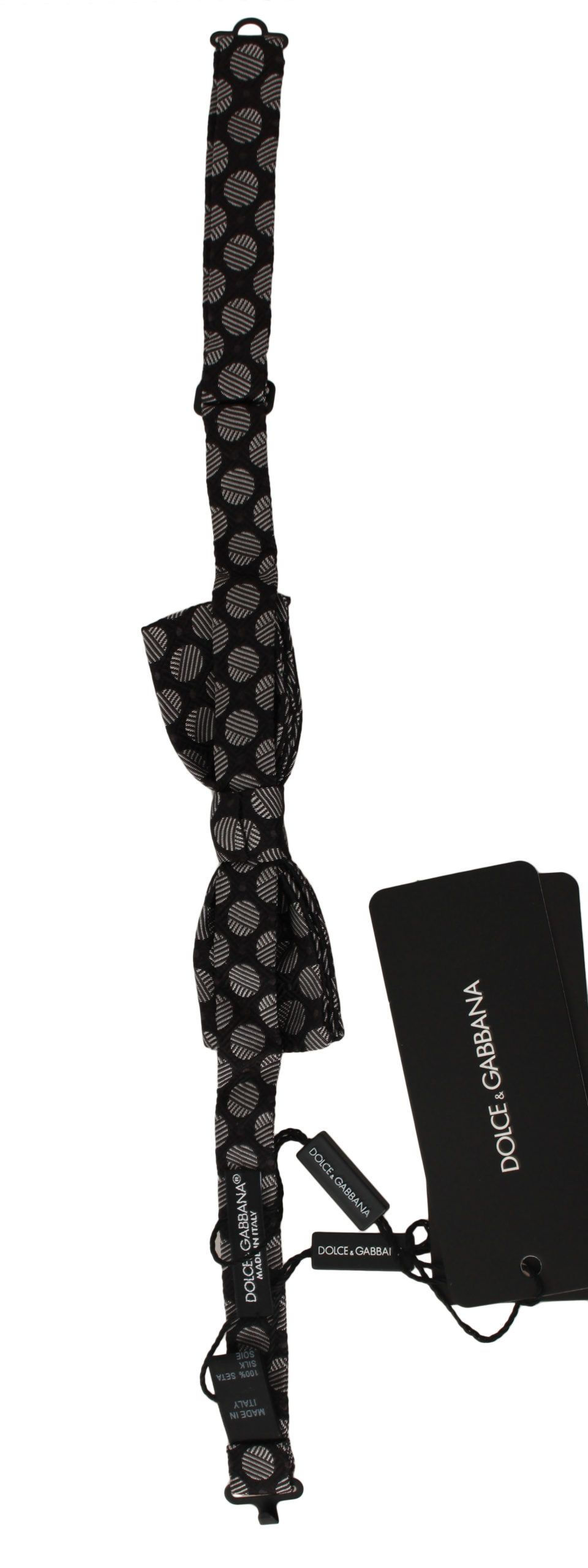 Thumbnail: Dolce & Gabbana Brown Silk Polka Dot Jacquard Men  Bow Tie Papillon