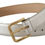 Thumbnail: Dolce & Gabbana Silver Leather Gold Tone Logo Metal Waist Buckle Belt