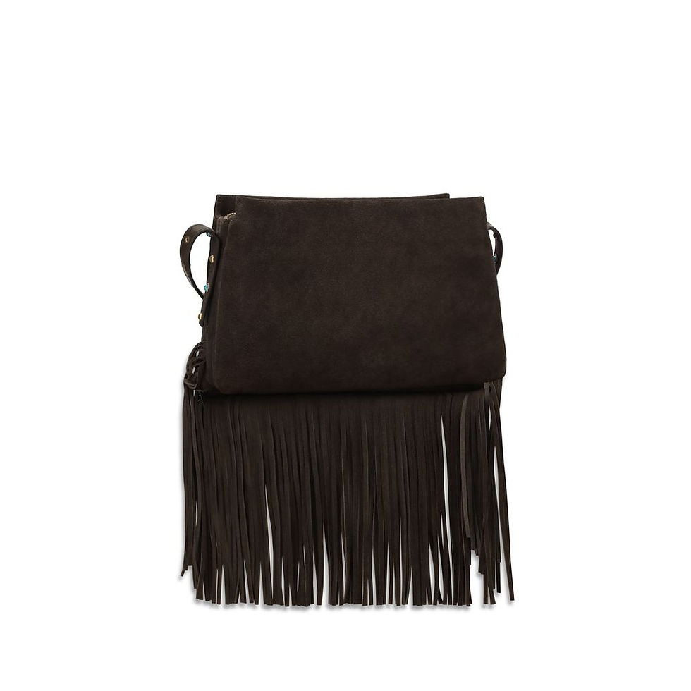 Thumbnail: PINKO Brown Calf Leather Bos Taurus Shoulder Bag
