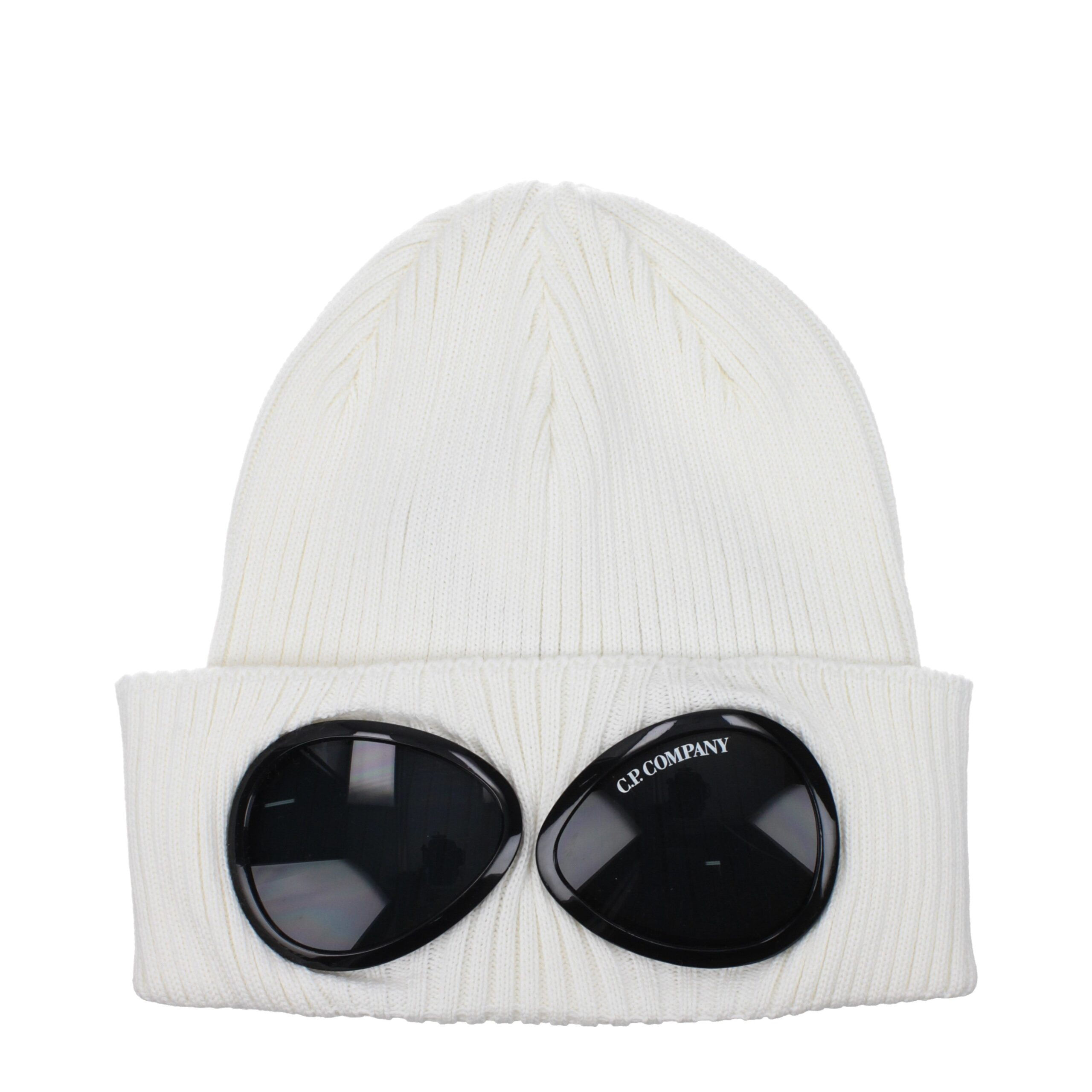 C.P. Company White Cotton Beanie