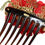 Thumbnail: Dolce & Gabbana Red Silk Floral Gold Brass Women Hair Comb