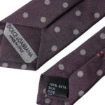 Thumbnail: Dolce & Gabbana Purple 100% Silk Polka Dot Adjustable Men Tie
