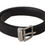 Thumbnail: Dolce & Gabbana Black Canvas Leather Silver Metal Buckle Belt