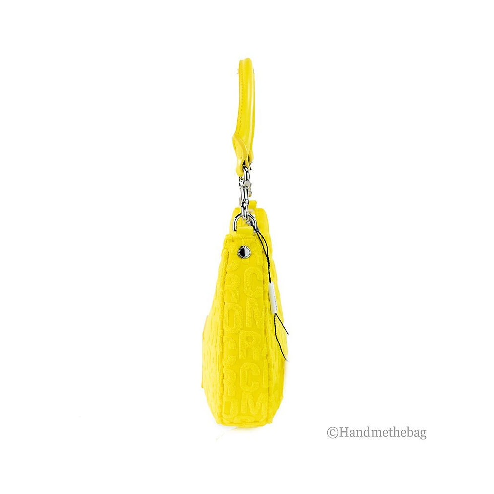 Thumbnail: Marc Jacobs Monogram Terry Fabric Golden Kiwi Hobo Shoulder Bag Purse