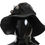 Thumbnail: Dolce & Gabbana Black Leather DG Coin Crystal Wide Brim Hat