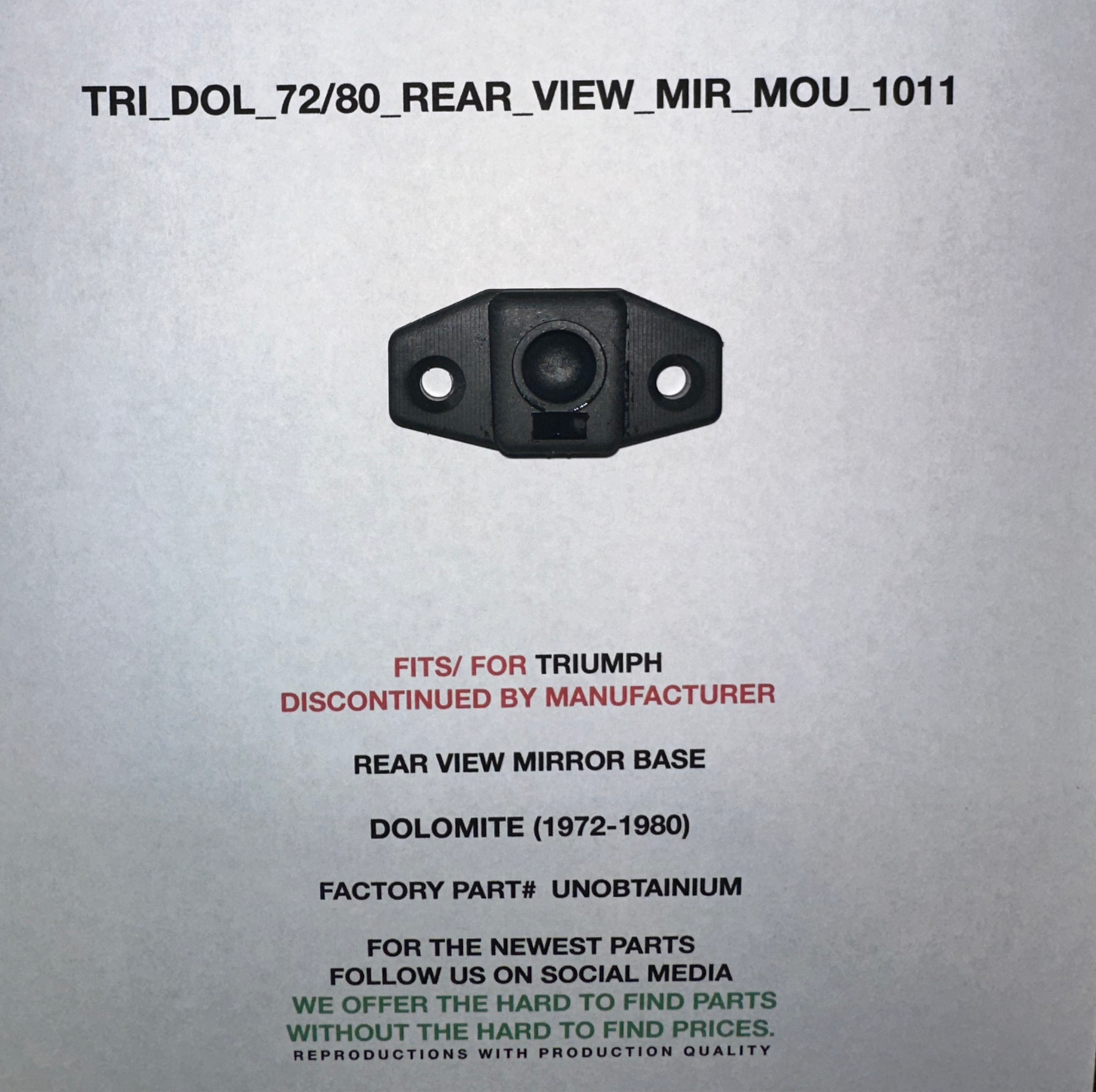 Rearview Mirror base