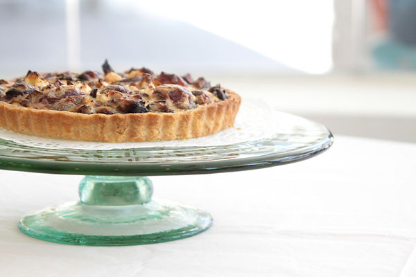 Quiche On Glass Platter