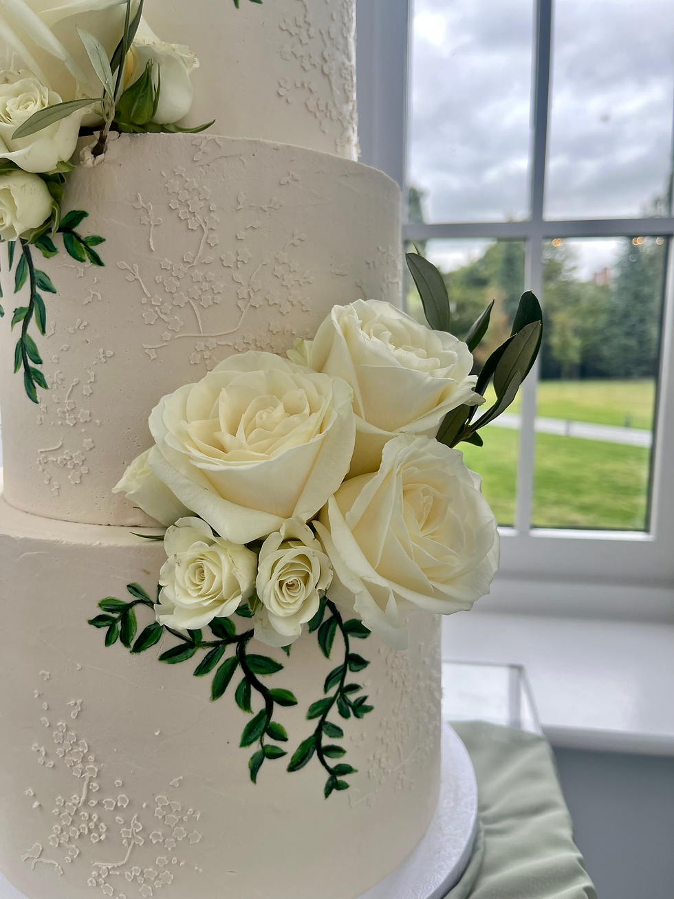 Fresh flowers with painted details