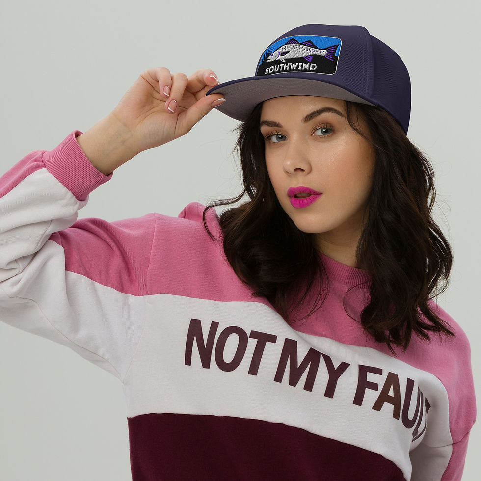 Thumbnail: The Big Blue (Flatbill Hat) Embroidered