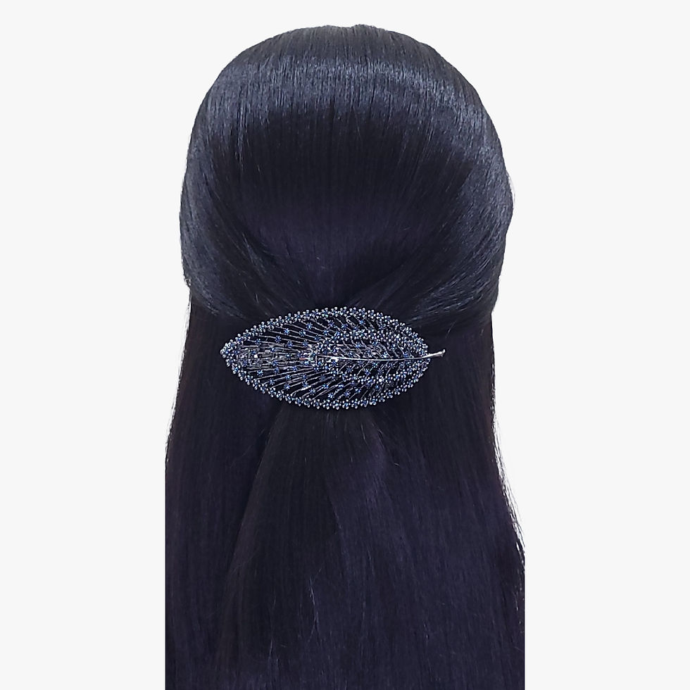 Thumbnail: Midnight Leaf Sparkle Barrette Clip