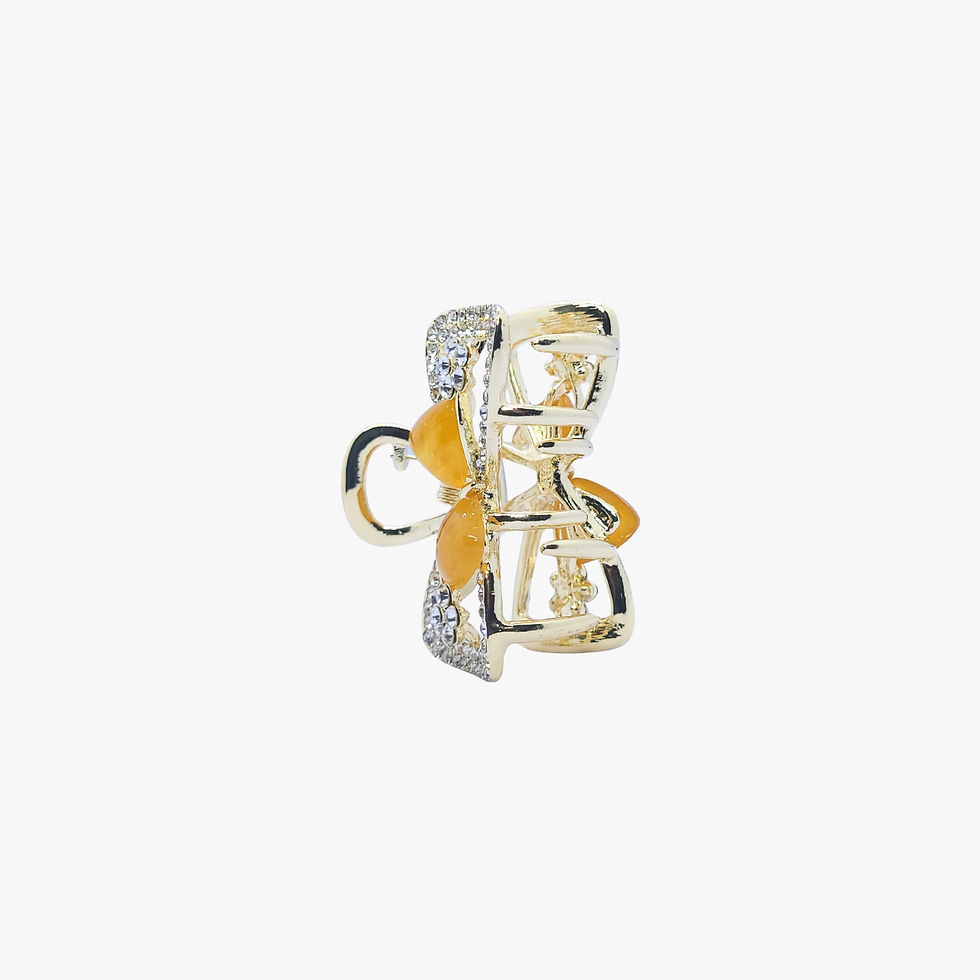 Thumbnail: Gold Crystal Bow Shape Hair Claw Clip
