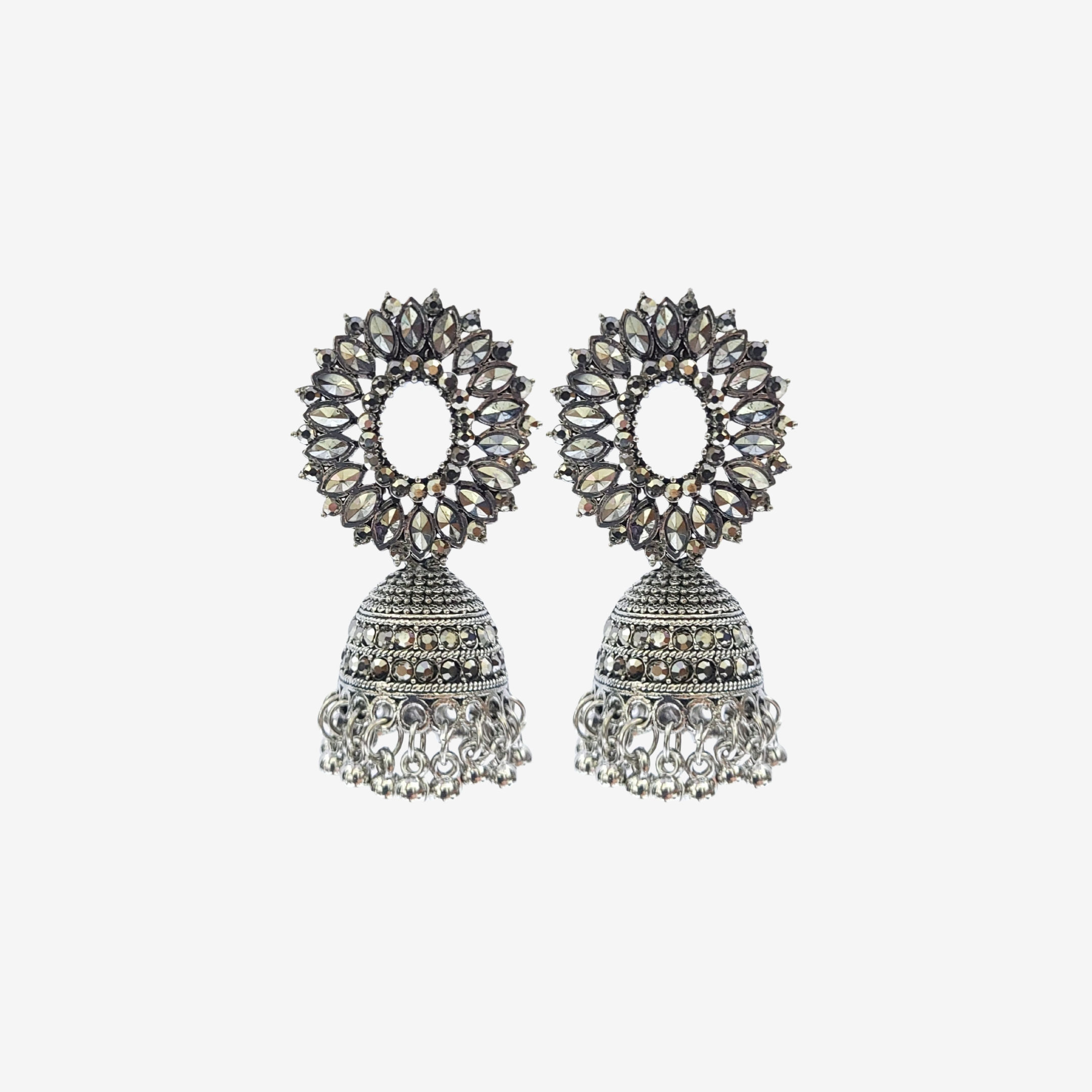 Antique Silver Statement Jhumka Earrings