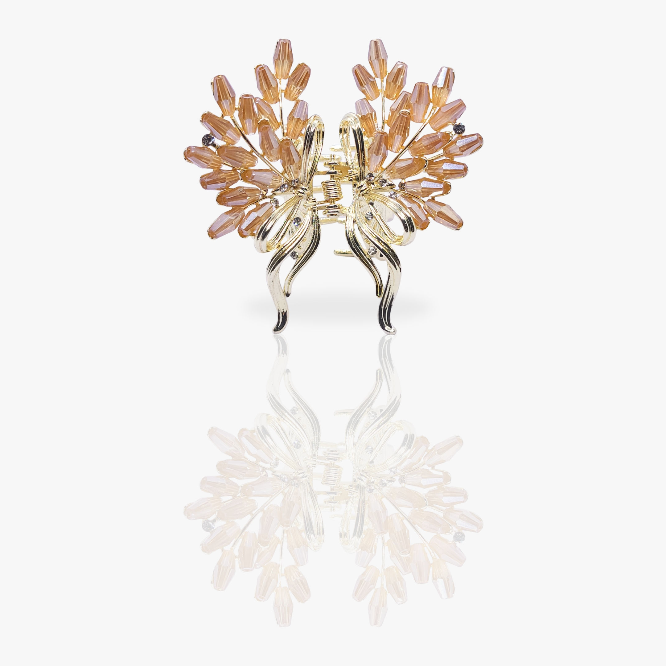 Crystal Encrusted Butterfly Clutcher (Gold)