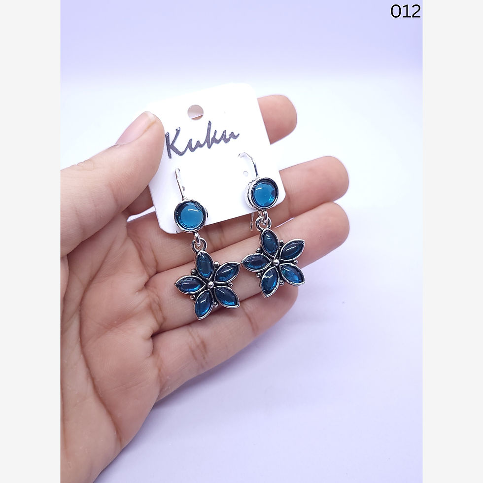 Thumbnail: Crystal Flower Drop Earrings