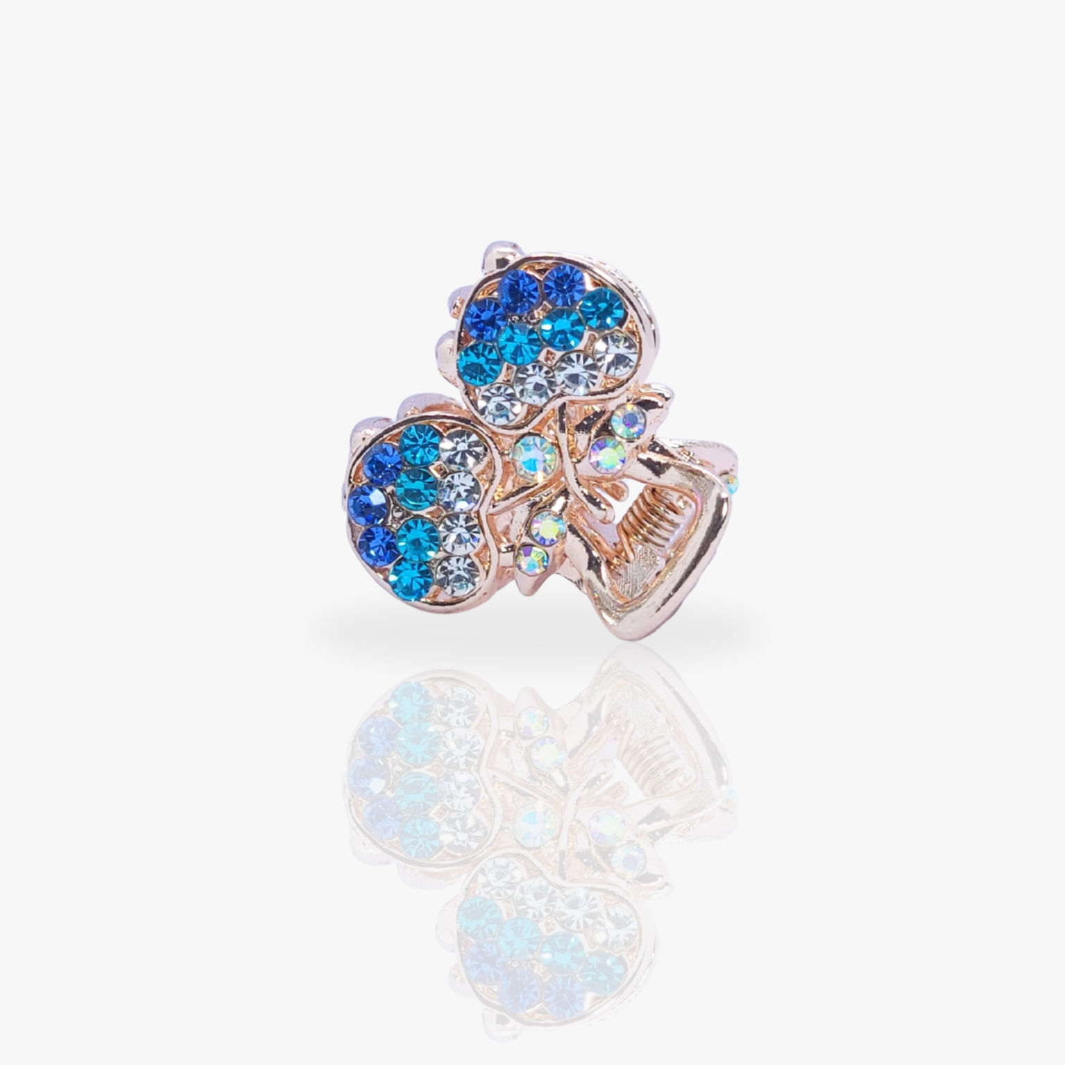 Rose Gold Blue Stone Hair Claw Clip