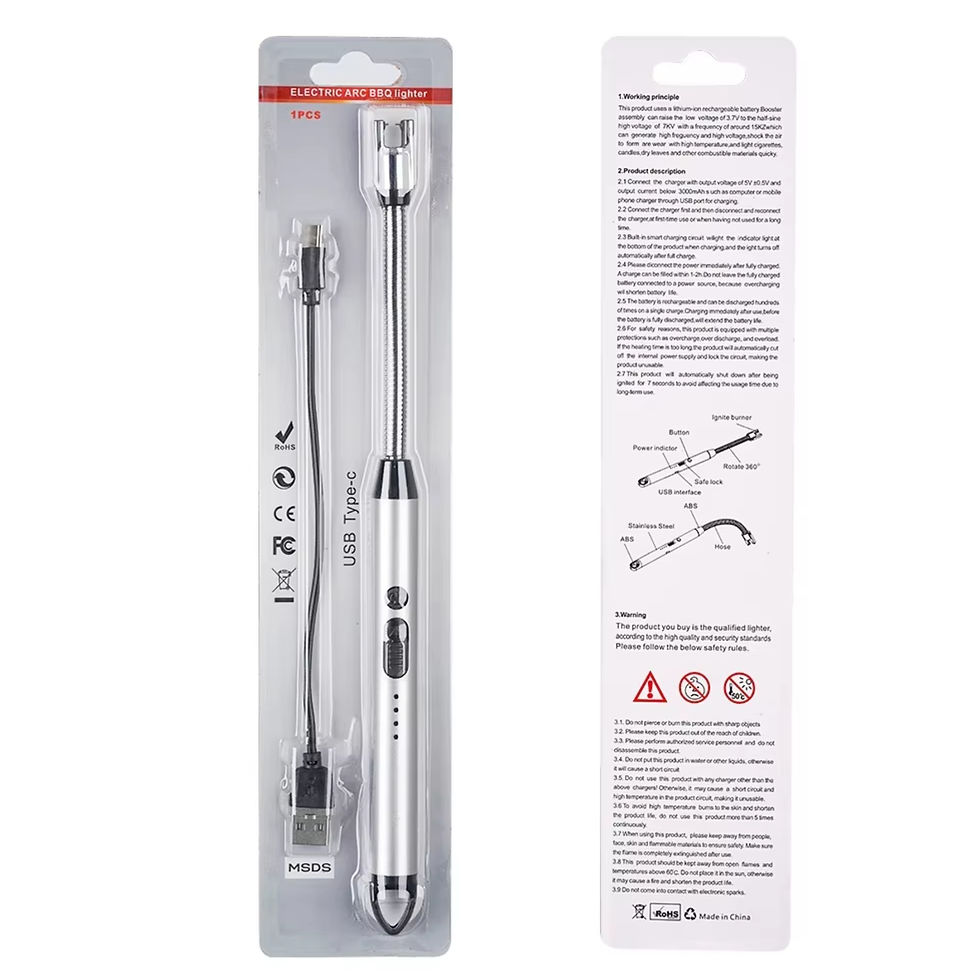 Thumbnail: USB Type‑C Rechargeable Electric Arc Lighter with Flexible Neck - 1Pc