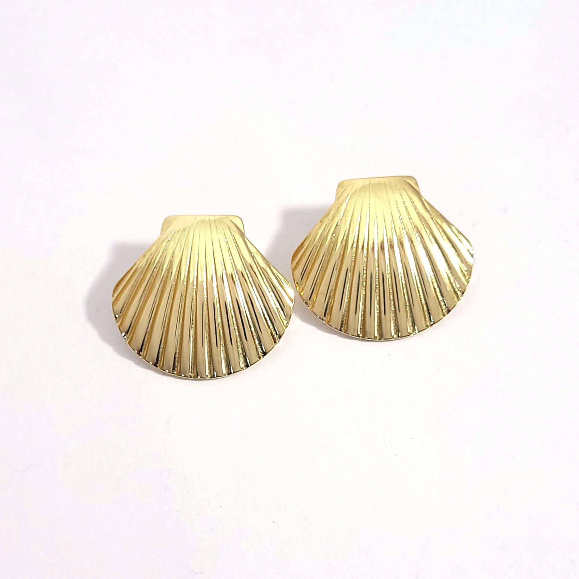 Gold Plated Anti Tarnish Shell Stud Earrings